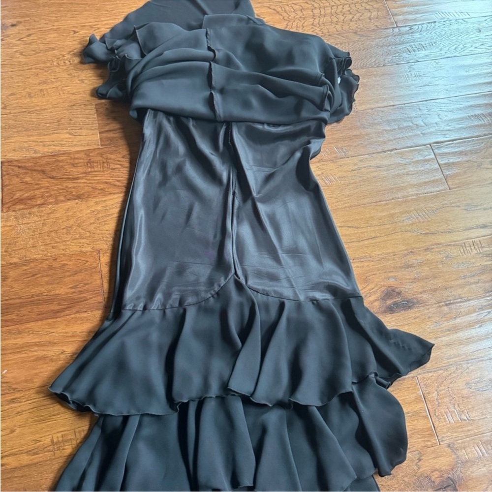Vintage After Dark Black Ruffle Maxi‎ Dress - Picture 10 of 14